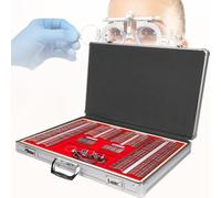 Cadre De Lentille D'essai Équipement d'optométrie for test de vision ophtalmique complet, verres d'essai optiques,boîte à mot de passe en aluminium - 266 pièces