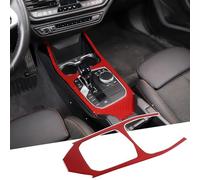 Cadre de levier de vitesse en fibre de carbone souple pour B-M-W Série 1 Série 2 F40 F44 2020-2023 Autocollant décoratif pour panneau de commande central de voiture (rouge, conduite à gauche)