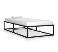 Cadre de lit 1 place - VIDAXL - LEMON - Métal noir - 90x200 cm - Sommier à lattes