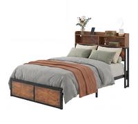 Cadre de Lit 120 x 200 YITAHOME Métal avec Tête de Lit LED et USB - Lit 2 Personnes