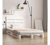 Cadre de Lit 135x190 cm Bois de Pin Massif Double Rembourré Sommier vidaXL