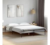 Cadre de lit 140x200 cm sans Matelas Sonoma Gris, Bois d'ingénierie Durable avec Pieds métal Robustes et Lattes de Soutien, pour Chambre Adulte Chambre d'amis, Design Moderne et Sommeil reposant