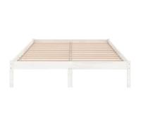 Cadre de lit 160x200 cm - 2 personnes - LEMON - sans matelas - blanc bois massif 883