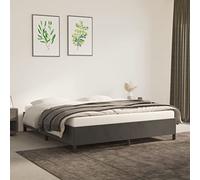 Cadre de Lit 160x200 cm, Velours Gris Foncé, Structure Renforcée avec Lattes en Contreplaqué, Cadre de Lit Moderne, Bed Frame sans Matelas, pour Chambre Adulte, Couleur Gris Foncé, 203 x 163 x 35 cm