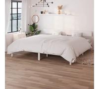 vidaXL Cadre de lit Blanc Bois de pin massif 90x190 cm UK simple