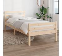 Vidaxl Cadre De Lit Bois Massif 140x190 Cm Marron