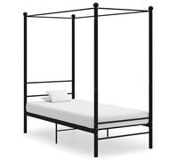 Cadre de Lit à Baldaquin Blanc Métal 100x200 cm Simple Adulte Chambre vidaXL
