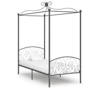 Cadre de Lit à Baldaquin Blanc Métal 120x200 cm Double Adulte Coffre vidaXL