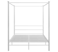 Cadre de lit à baldaquin/Lit Métal, LEMON, sans matelas, blanc 160x200 cm métal 442
