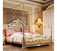 Cadre de lit à baldaquin Queen Size - Poteaux d'angle et Supports en Acier Inoxydable pour Lits Jumeaux, Doubles, King Size et King Size en métal - Système de Support de baldaquin Durable