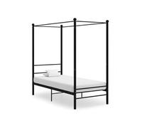 vidaXL Cadre de lit à baldaquin sans matelas noir métal 100x200 cm