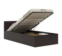 Cadre de lit à rangement hydraulique Gris Similicuir - VidaXL