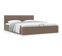 Cadre De Lit À Stockage Hydraulique Taupe Tissu 180x200 Cm