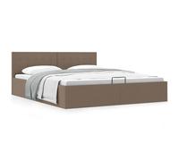 Cadre de Lit à Stockage Hydraulique Lit Rembourré Lit Simple Lit Adulte Lit Coffre Chambre à Coucher Maison Intérieur Taupe Tissu 100x200 cm