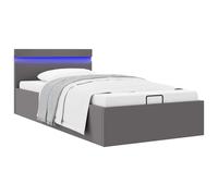 vidaXL Bedframe met opslag hydraulisch LED kunstleer grijs 140x200 cm 285555 Gris G