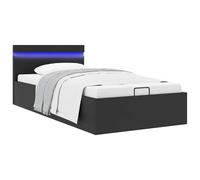 Cadre de Lit à Stockage LED Cappuccino Similicuir 180x200 cm Rembourré vidaXL