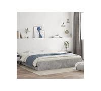 vidaXL Cadre de lit à tiroirs gris béton 160x200 cm bois d'ingénierie, lit, lit de rangement, cadre de lit double, lit 3207262