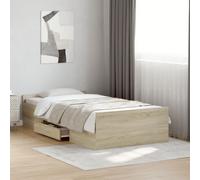 Cadre de Lit à Tiroirs Sommier à Lattes Adulte Chambre Bois d'Ingénierie vidaXL