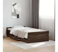 Cadre de Lit à Tiroirs Sommier à Lattes Adulte Chambre Bois d'Ingénierie vidaXL