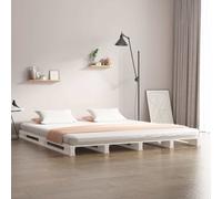 Cadre de Lit Adulte Chambre Sommier Meuble Intérieur Bois de Pin Massif vidaXL
