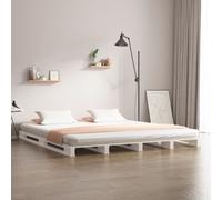 Cadre de Lit Adulte Chambre Sommier Meuble Intérieur Bois de Pin Massif vidaXL