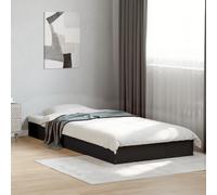 vidaXL Cadre de lit sans matelas 75x190 cm noir – bois d'ingénierie
