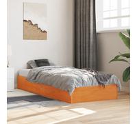vidaXL Cadre de lit sans matelas, cire marron, bois pin massif, 90x190 cm