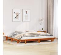 Cadre de Lit Adulte Sommier Meuble Chambre Intérieur Bois de Pin Massif vidaXL