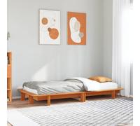 Cadre de Lit Adulte Sommier Meuble Chambre Intérieur Bois de Pin Massif vidaXL