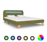 Cadre de Lit avec LED Bleu Tissu 180x200 cm Sommier à Lattes Adulte vidaXL