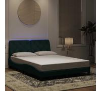 Cadre de Lit avec LED sans Matelas Double Noir 140x190 cm Velours vidaXL