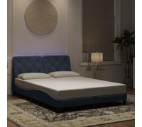 Cadre de Lit avec LED sans Matelas Double Noir 140x190 cm Velours vidaXL