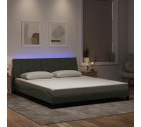 Cadre de Lit avec LED sans Matelas Hanko Gris Foncé 180x200 cm Velours vidaXL