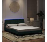Cadre de Lit avec LED sans Matelas Hanko Gris Foncé 180x200 cm Velours vidaXL