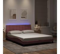 Cadre de Lit avec LED sans Matelas Hanko Gris Foncé 180x200 cm Velours vidaXL
