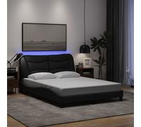 Cadre de Lit avec LED sans Matelas Hvar Maison Bleu 120x200cm Tissu vidaXL