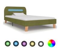 Cadre de Lit avec LED Bleu Tissu 180x200 cm Sommier à Lattes Adulte vidaXL