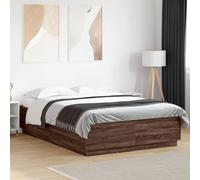 Cadre de Lit avec Lumières LED Double Adulte Chêne Sonoma 160x200 cm vidaXL