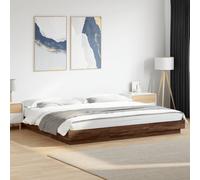 Vidaxl Cadre De Lit Avec Lumières Led Sans Matelas 75x190 Cm Marron