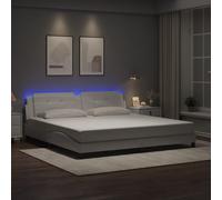 Cadre de Lit avec Lumières LED Lit Rembourré Adulte Chambre Similicuir vidaXL