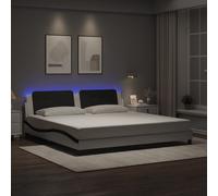Cadre de Lit avec Lumières LED Lit Rembourré Adulte Chambre Similicuir vidaXL