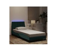 Cadre de Lit avec Lumières LED, Lit Rembourré avec Sommier à Lattes, Lit Simple, Lit Adulte, Moderne, Vert Foncé 3213760