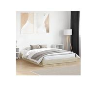 Cadre de Lit avec Lumières LED, Sommier à Lattes, Lit Double, Lit Adulte de Chambre à Coucher Intérieur, Moderne, 3209781