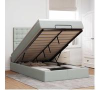 Cadre de lit avec matelas - Maison Exclusive - Velours gris clair - Coffre ottoman - Matelas 120x190