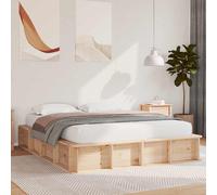 Cadre de lit avec stockage Pin massif Lit Rangement moderne gain place vidaXL vi