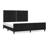 Cadre de lit avec tête de lit, 180 x 200 cm, lit moderne en velours, pour chambre à coucher, concept de cadre stable et espace pour les jambes, solution élégante pour un sommeil réparateur