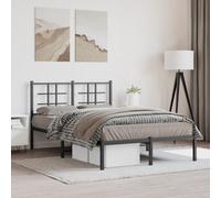 Cadre de Lit avec Tête de Lit Adulte Sommier Chambre Intérieur Métal vidaXL