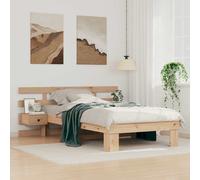 Cadre de lit avec tête de lit avec stockage Bois massif en pin maison vidaXL vid