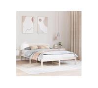 Cadre de Lit avec Tête de Lit Blanc 160x200 cm Bois Massif Pin 872057