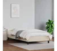 Cadre de Lit avec Tête de Lit Blanc 90x200 cm Similicuir Rembourré vidaXL